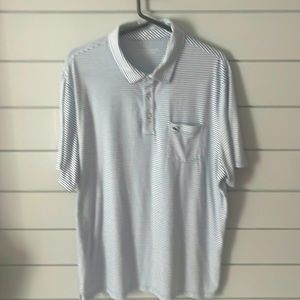 Vineyard Vines Edgartown Polo - Large. Carolina Blue and White Stripe.